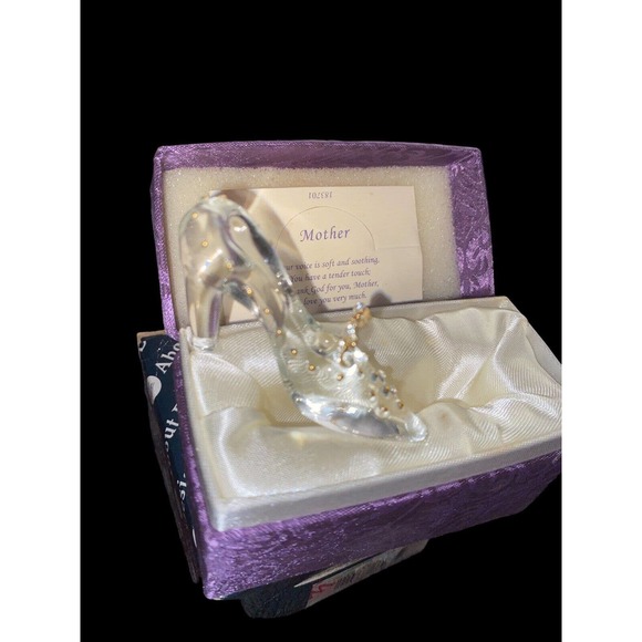 About Face Designs MESSENGERS GLASS SLIPPER HIGH HEEL SHOE VTG glass figurine - Picture 3 of 8